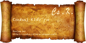 Csuhaj Klára névjegykártya