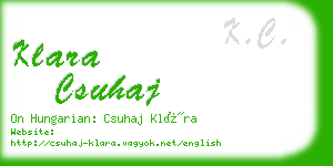 klara csuhaj business card